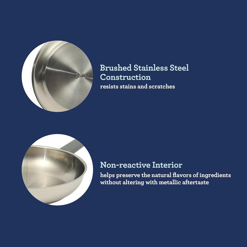 Oster Beauford 10-Inch Stainless Steel Frying Pan – Induction, Oven & Dishwasher Safe Skillet, Soft-Touch Gray Handle, 5-Ply Encapsulated Bottom - Image 4